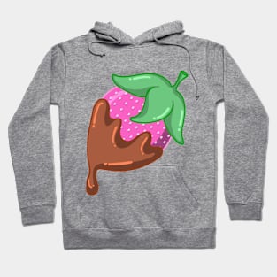 Chocolate Covered Strawberry Dripping in Chocolate Fresh Berry Dessert Design Hoodie